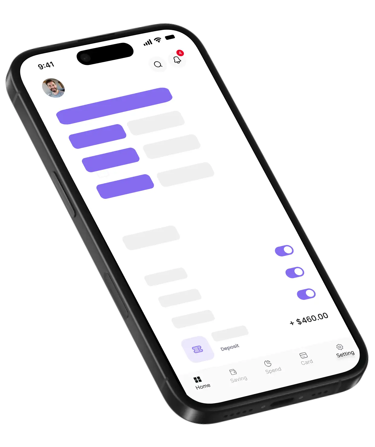 iphone frame with a mockup ios app